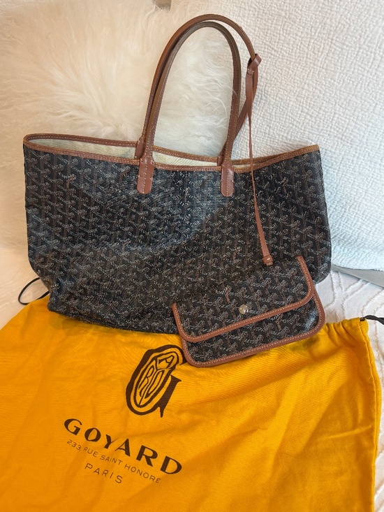 Goyard Handbags - AUTHENTIC GOYARD ST. LOUIS TOTE, PM, BLACK AND TAN